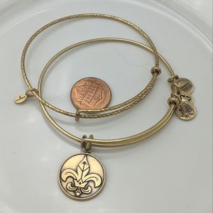 Alex and Ani Rafaleian Gold Fleur de Lies Set NWOT